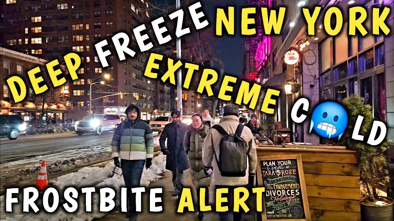 DEEP FREEZE, EXTREME COLD and FROSTBITE Alert in New York City LIVE (11F/-12C, Windchill -2F/-19C)