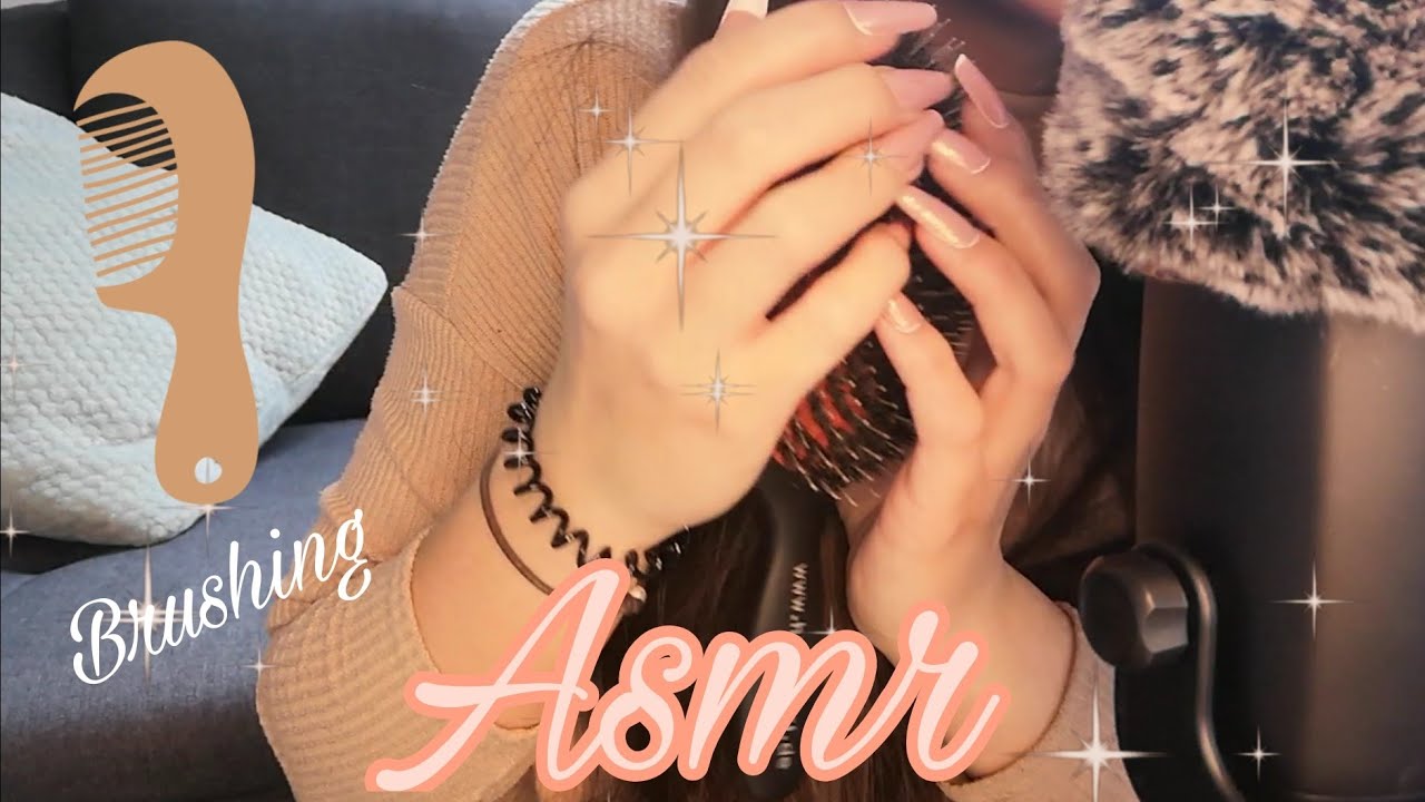 [ASMR] Brushing long brown hair (Brushing sounds, Mic Brushing)|German