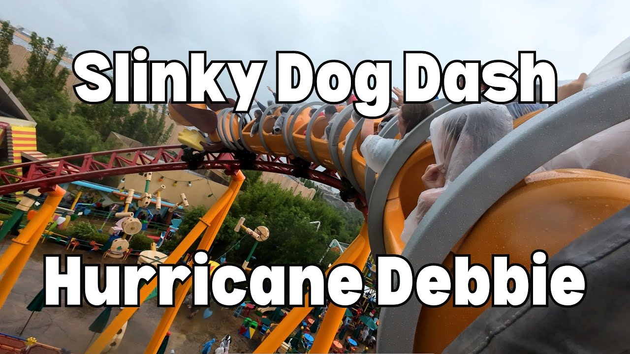 Riding Slinky Dog Dash During Hurricane Debbie POV 2024 | Hollywood Studio's | Walt Disney World