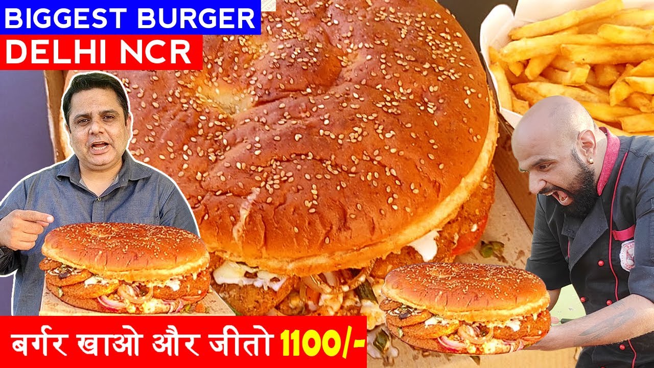 Biggest Burger in Delhi NCR 💰 Eat & Win CASH 💰 Faridabad Food ! Street Food India