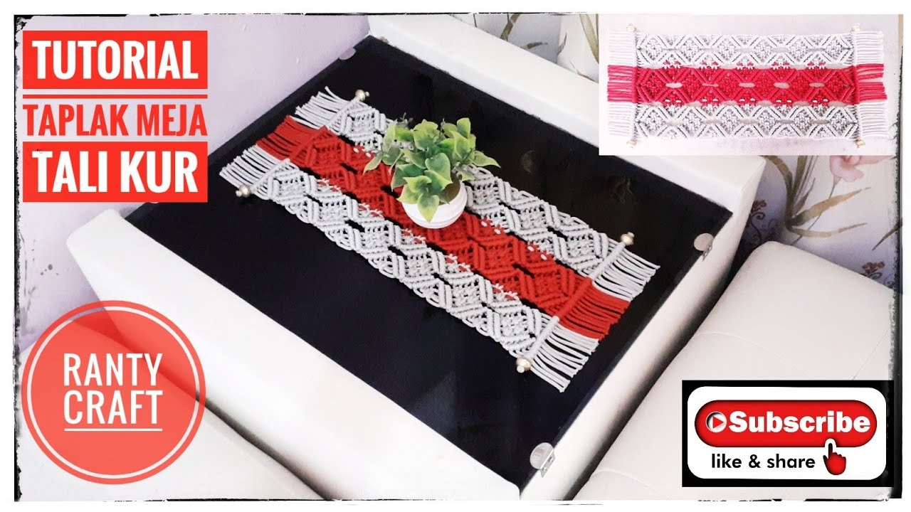 Taplak Meja Tali Kur | Macrame Table Runner | Membuat Taplak Meja Dari Tali Kur