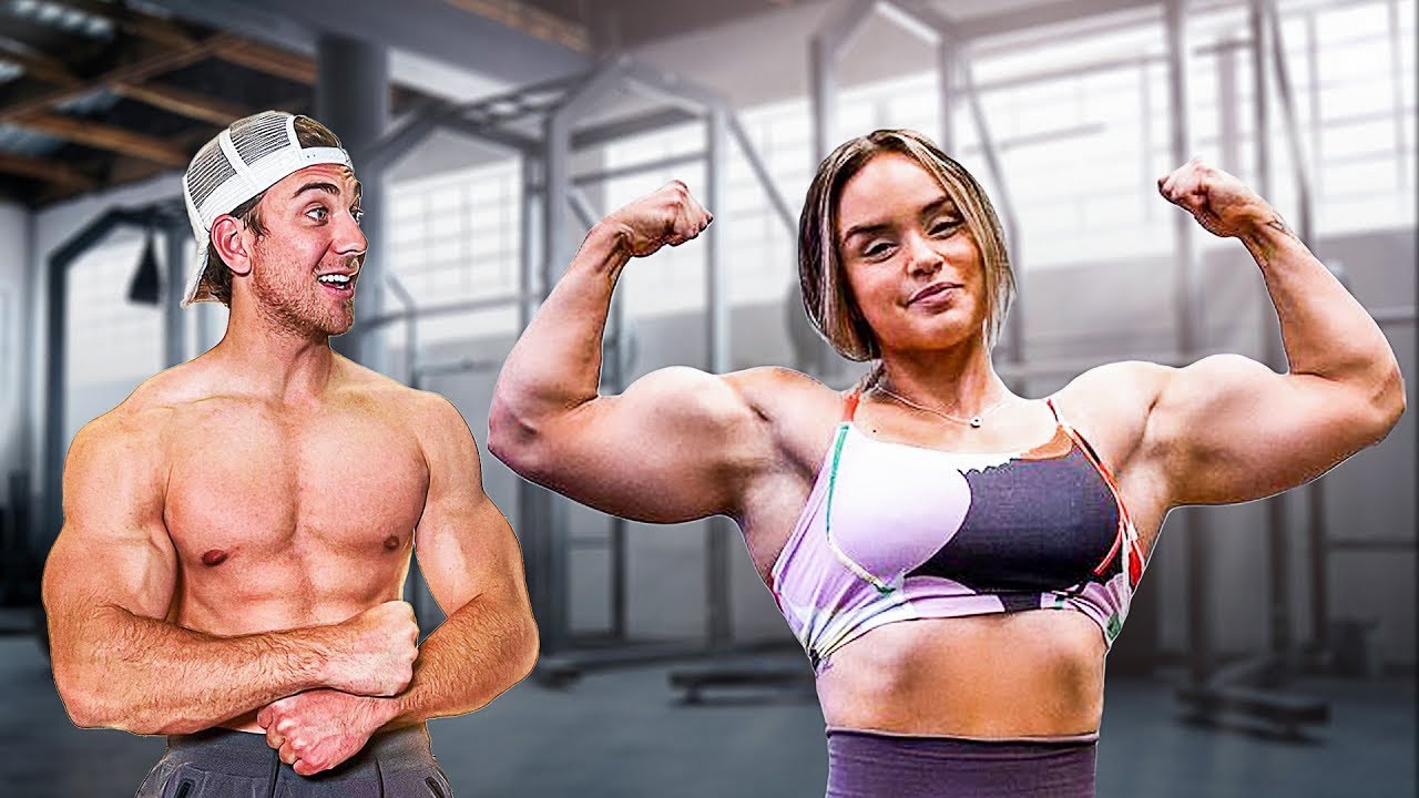 En dag med kvinnlig bodybuilder