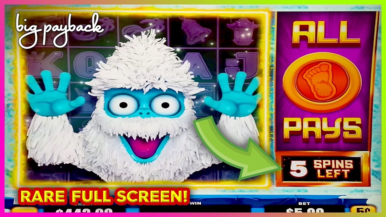 FULL SCREEN! Spooky Link Yeti Slot - 5 SPINS LEFT!!!