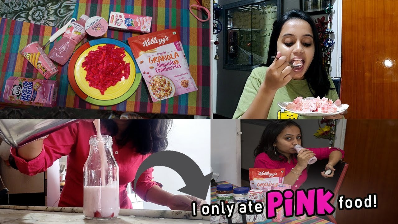 I only ate PINK food for 24 HOURS challenge!!! | First Indian to do this Challenge!