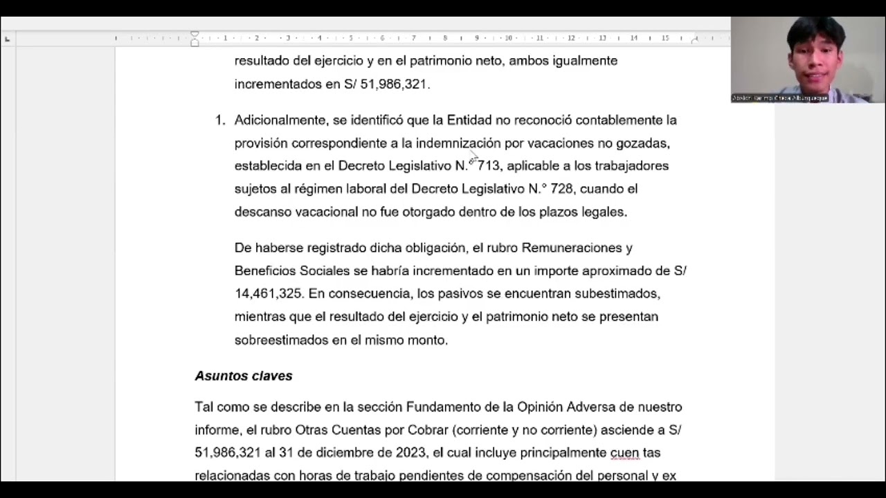 Actividad IV: práctica relacionada a la NIA 705