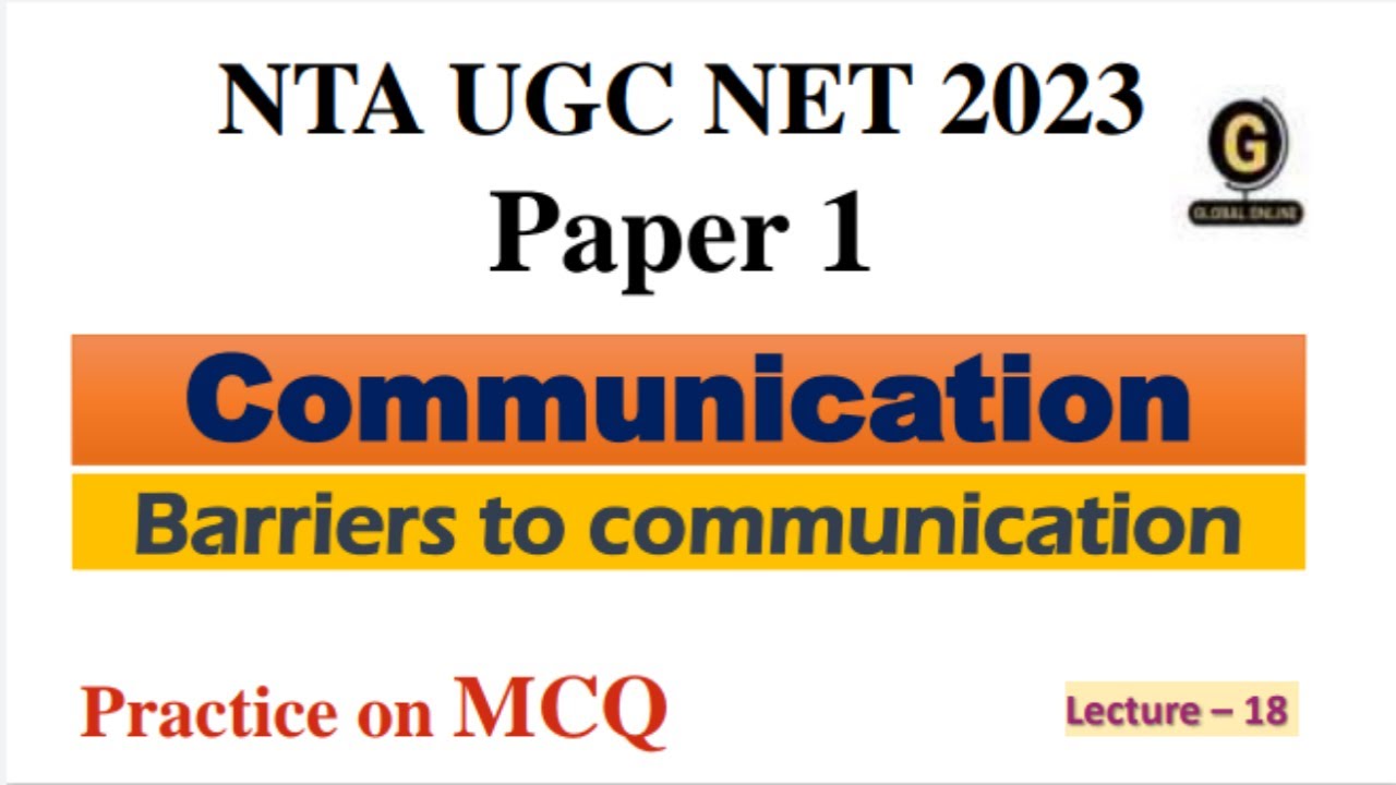 Barriers to communication MCQ | Communication MCQ  | NTA UGC NET Paper 1 Exam Preparation