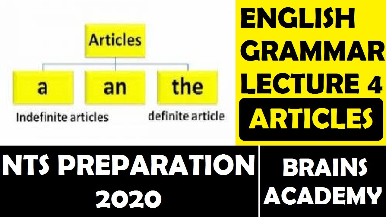English Grammar Lecture 4 | Articles and Its Types | NTS Preparation 2020 | Brains Academy