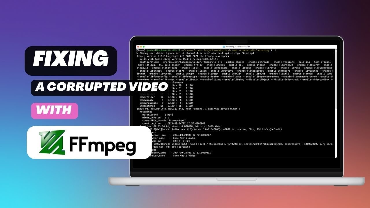 How to fix a corrupted video by using ffmpeg