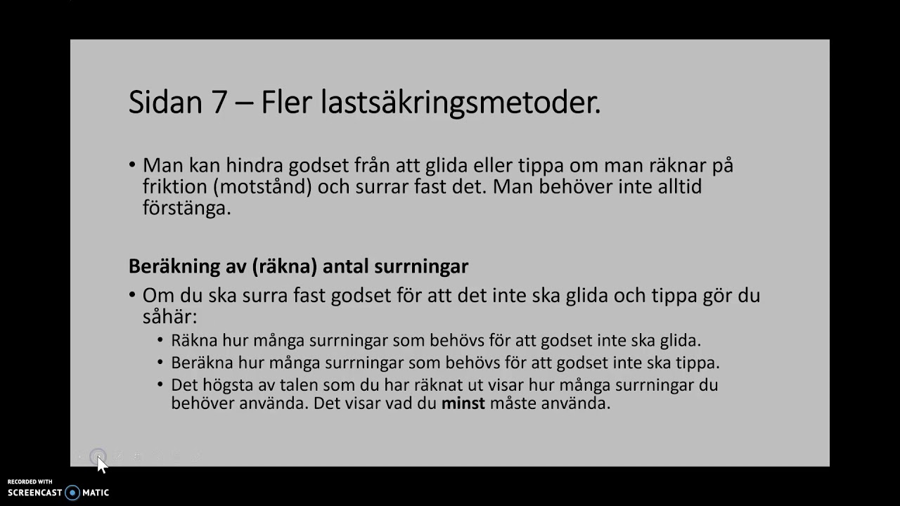 Lastsäkring del 1