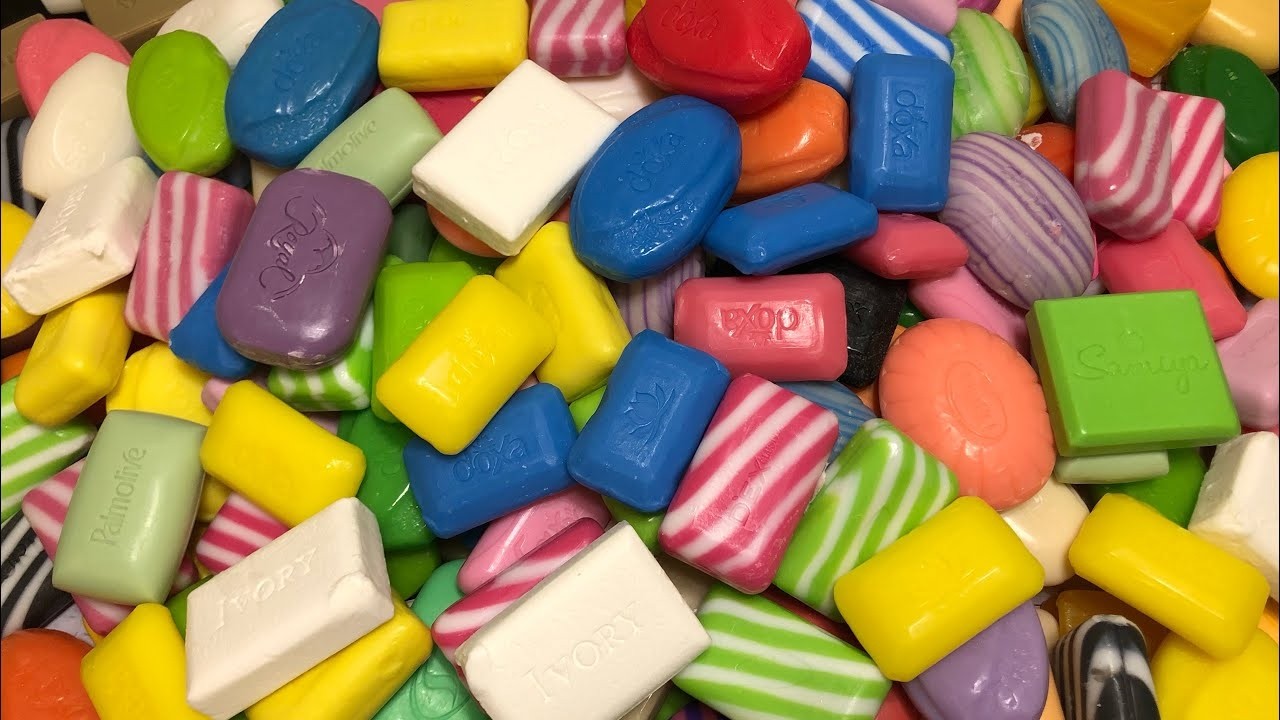 💚 ASMR Crushing soap boxes with foam and glitters | Satisfying Video | ASMR No talking 🧼