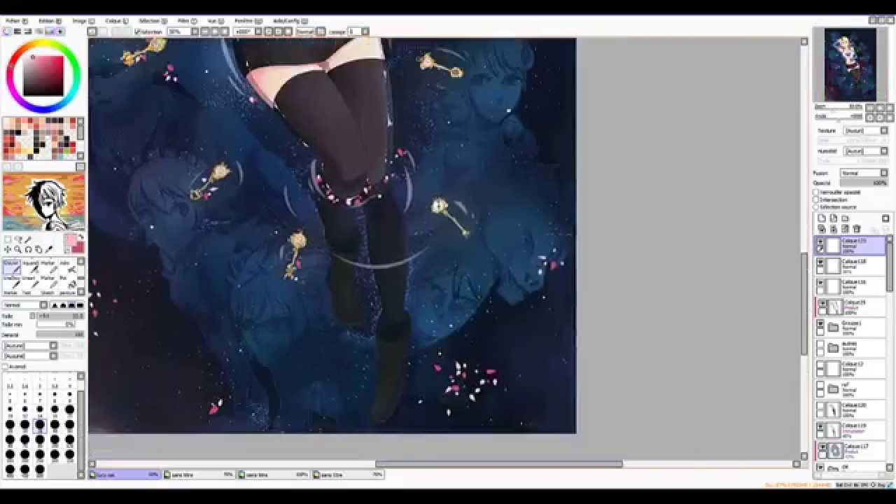 Speedpainting Fairy tail Lucy and her Spirits