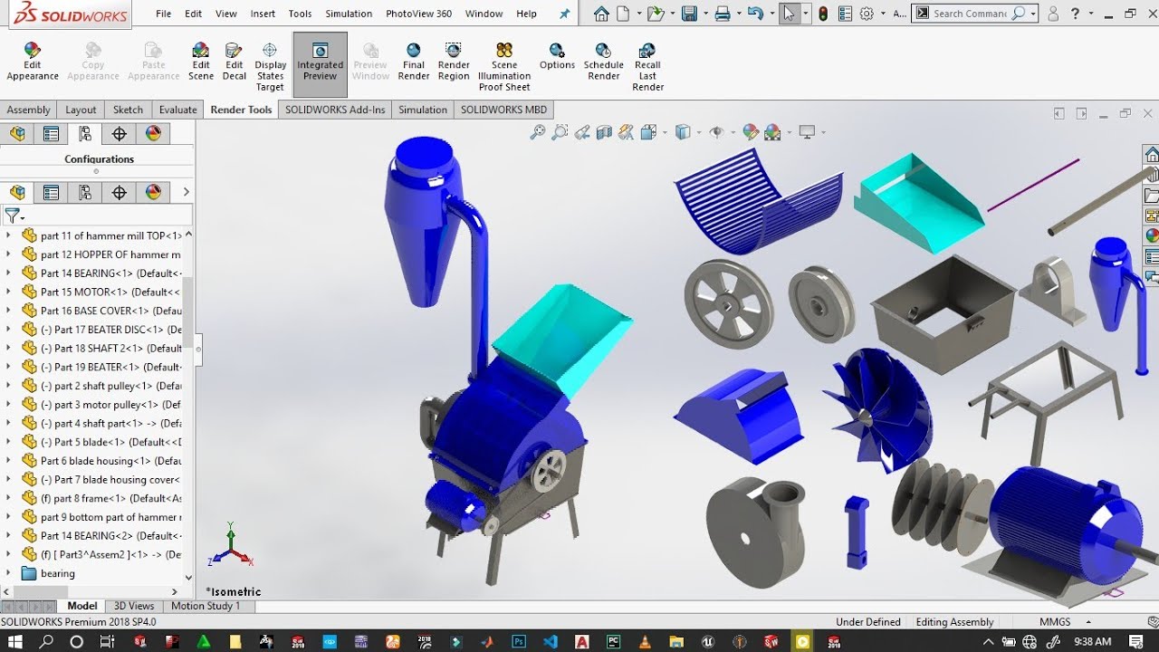 Hammer Mill MACHINE USING SOLIDWORKS