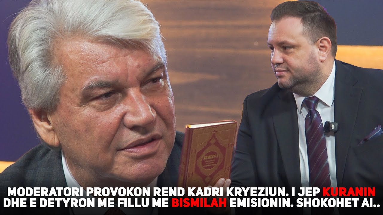 Kojshia Show - Kadri Kryeziut i jep Kuranin  Moderatori dhe e detyron me fillu me Bismilah emisionin