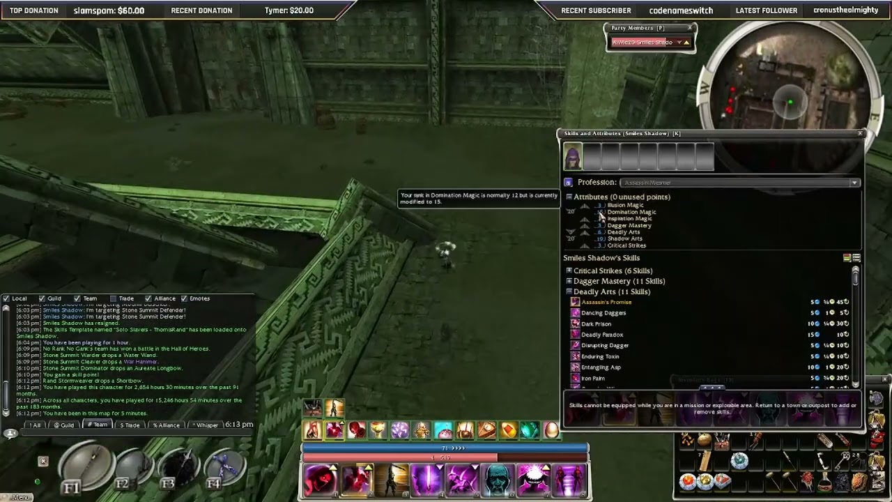 Guild Wars: Solo Slavers' Exile Full 38m 54s (Pre Bosses in NM/Duncan in HM)