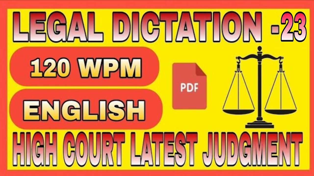 High Court Latest Judgment dictation 120 Wpm | Court Matter Dictation At 120 Wpm #legaldictation