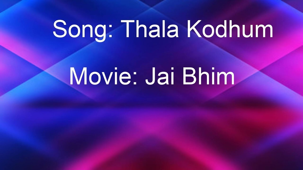 Thala Kodhum Karaoke - Jai Bhim - Lyrics in description - Liryc Karaoke