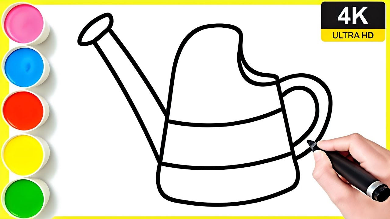 Watering Can Drawing Easy  || how to draw watering can drawing easy step by step || #wateringcan. 