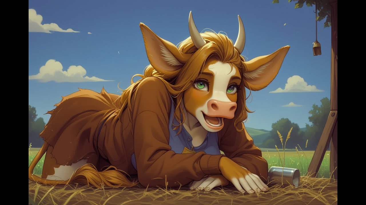Girls In Furry Anthro Cow Transformation In A Magic Farm