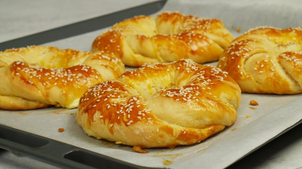 Ιδιαίτερα τυροκουλούρια αφρός | Foodaholics Special Feta Cheese Bagels