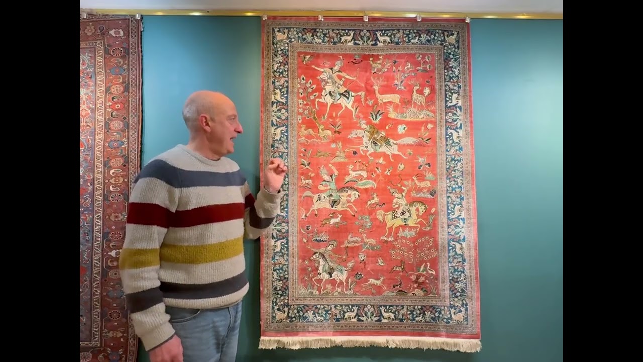 Vintage Silk Qum Rug