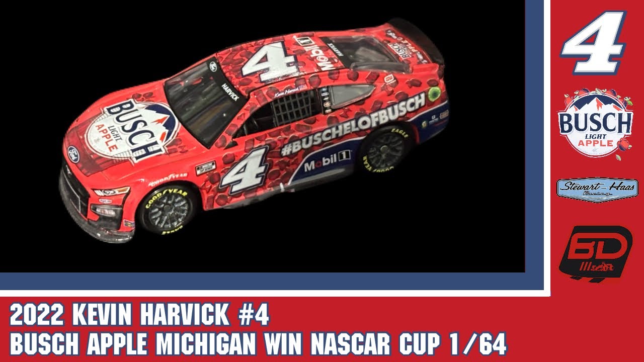 2022 Kevin Harvick #4 Busch Light Apple Michigan Win NASCAR Cup 1/64 Diecast 