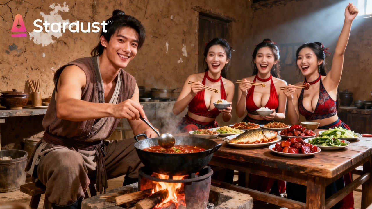 Multi-Sub🔥穿越成灾荒年的傻猎户，家徒四壁只剩一个温柔嫂子！我一口气纳了八个妾，全村人骂我禽兽，直到我打开粮仓……【穿越成傻猎户，带着嫂子荒年吃香喝辣】 #cdrama