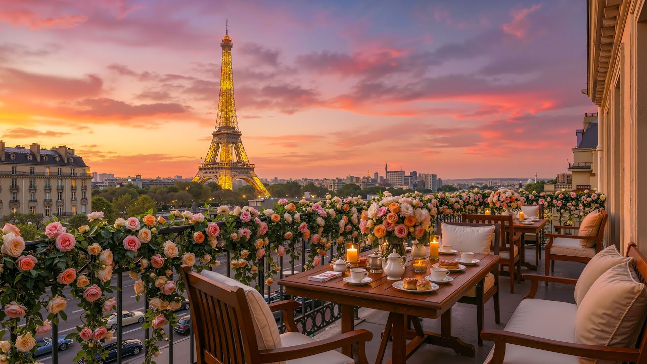 Кафе Paris Sunset Cafe Jazz ☕Балкон с расслабляющей джазовой музыкой