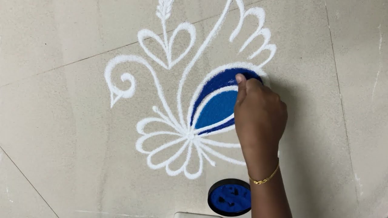 Day1 margali color kolam🌸 மார்கழி கலர் கோலம் #rangoli #muggulu #villagelife #margali #kolam 