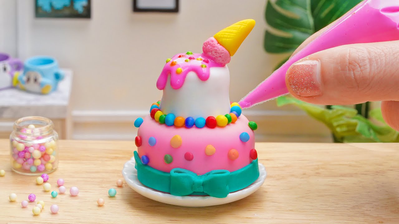 LOVELY CAKE Decoration with ICE CREAM 🍧🍧 ASMR Miniature Cake Design