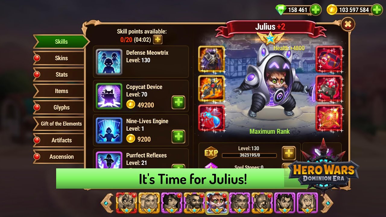 Buffing Up Julius! — Hero Wars: Dominion Era