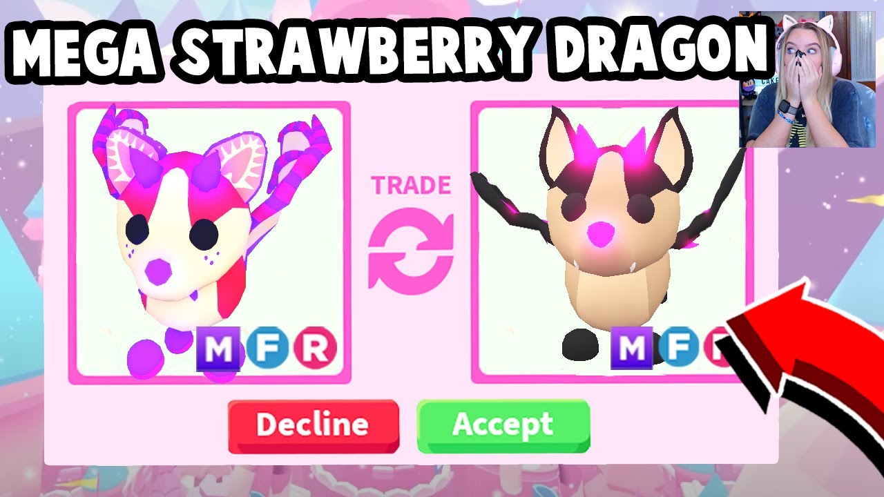 Trading MEGA STRAWBERRY SHORTCAKE BAT DRAGON for My DREAM PET! (Adopt Me)