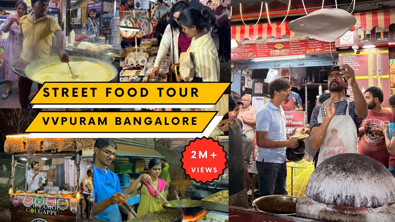 Bangalore famous old  vv puram food street 😲😲#vvpuramfoodstreet #bangalore food street #streetfood 