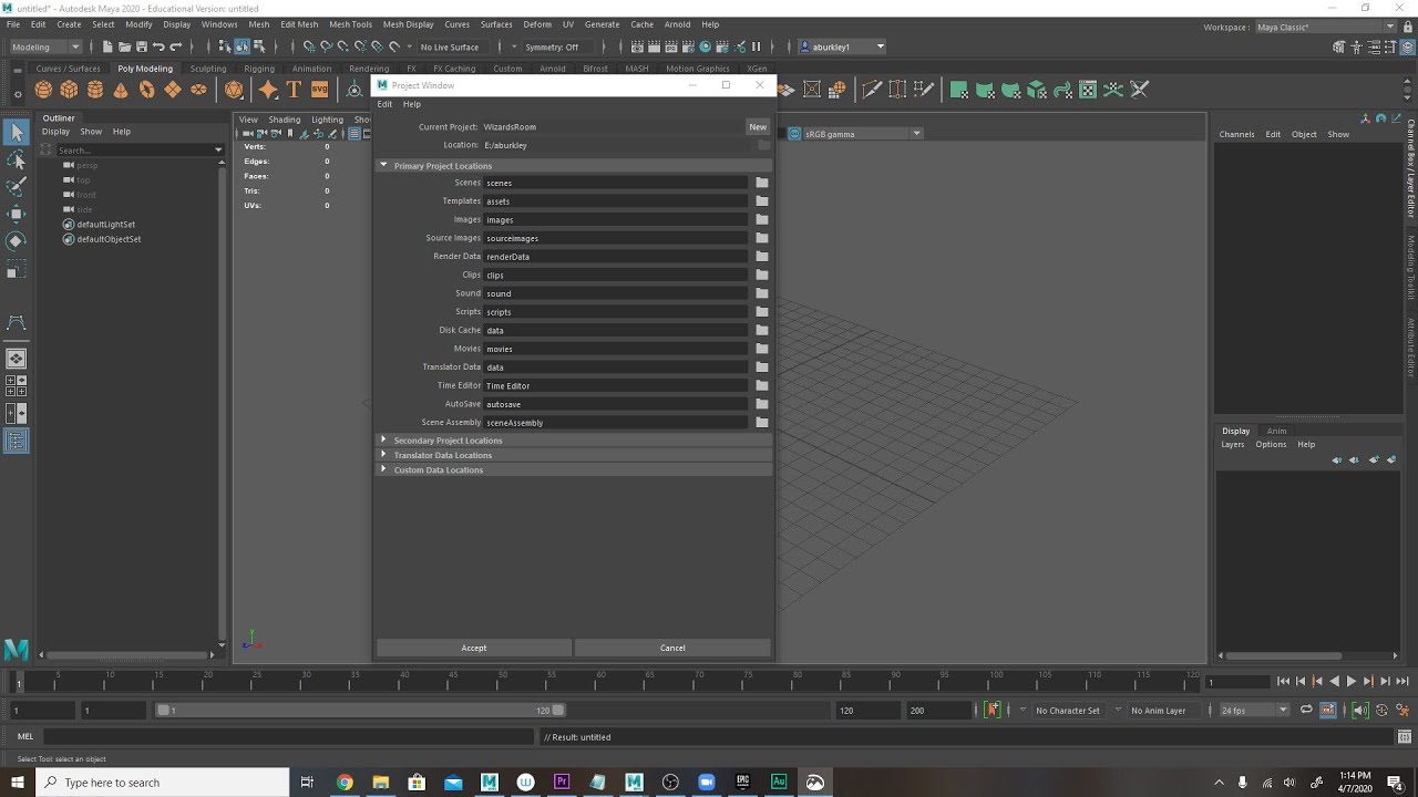 Maya 2020: Setting Your Project