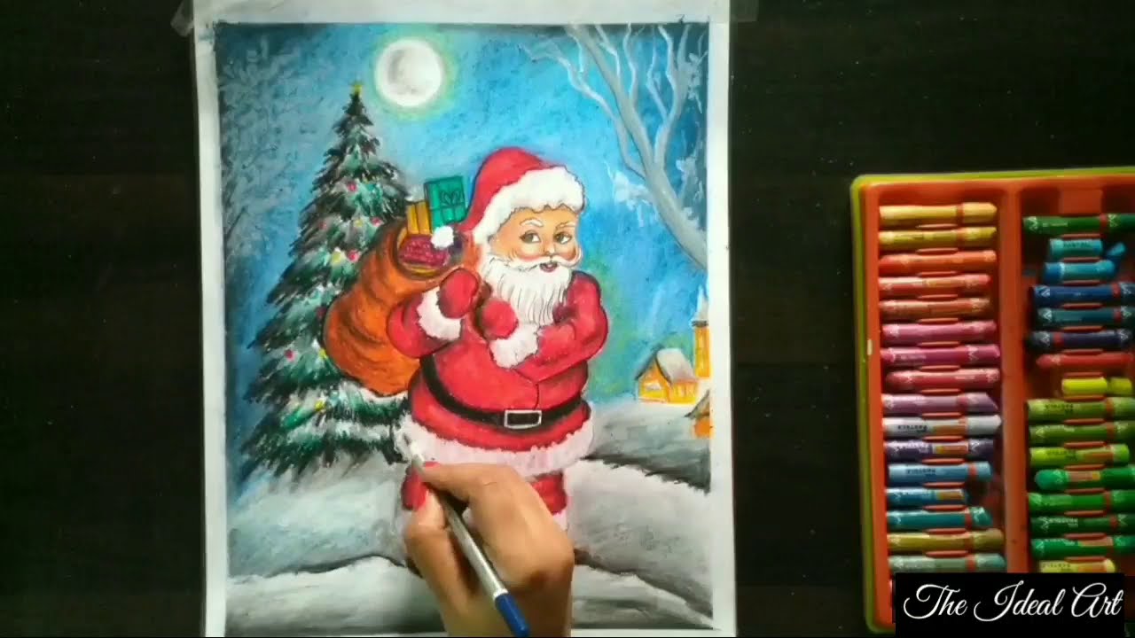 Santa Claus Drawing easy/Christmas special drawing/How to draw Christmas santa/Christmas bell drawi