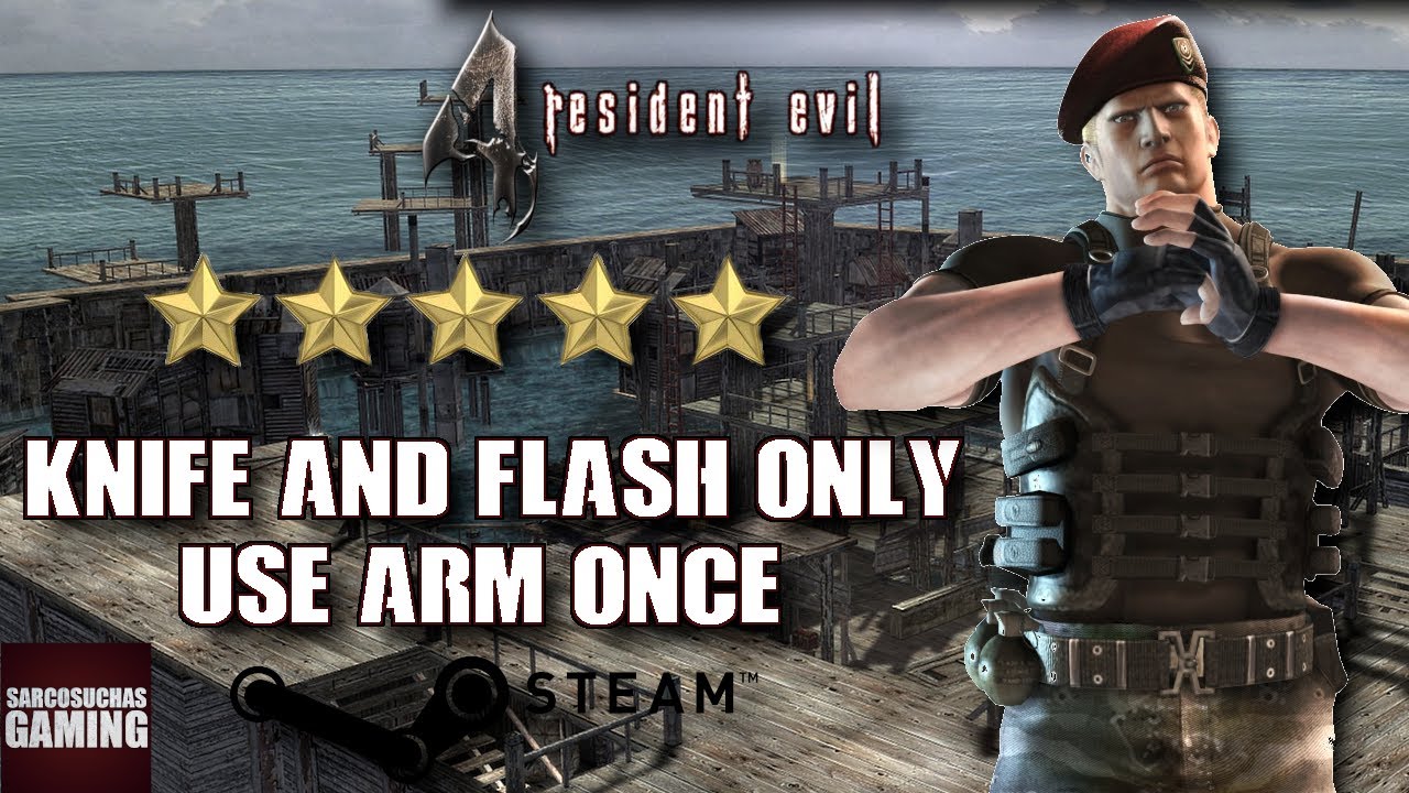 RE4 PC 60fps Mercenaries - Waterworld - Knife & Flash Only [Easy Version]