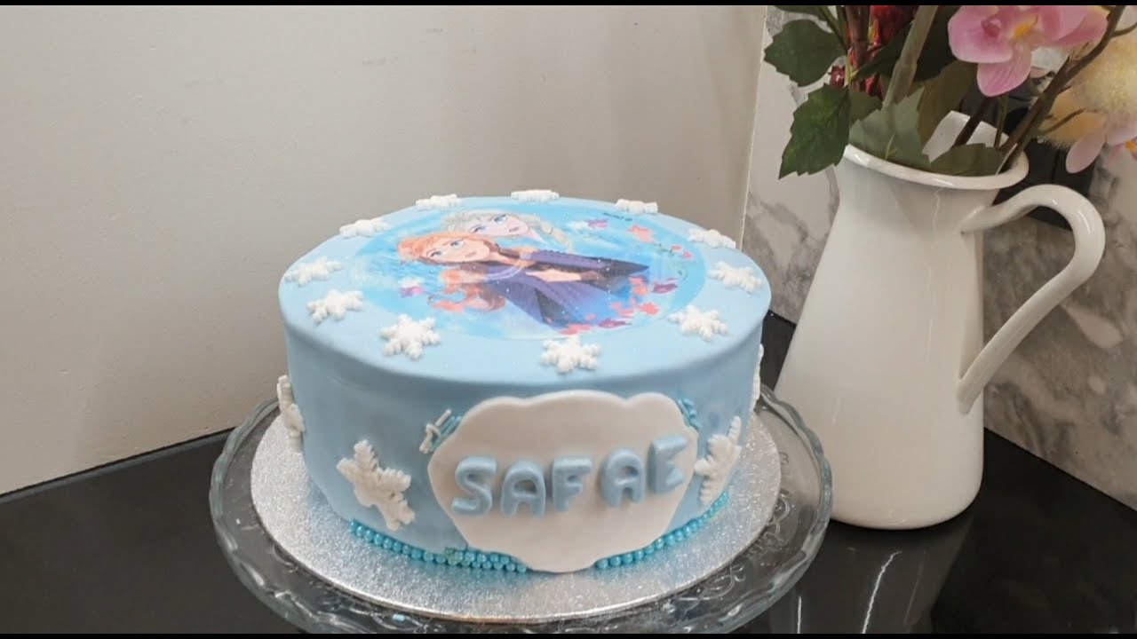 La reine des neiges كيكة فروزن  أسهل كيكة يمكنك تحضيرها لعيد ميلاد ابنتك(للمبتدئات )