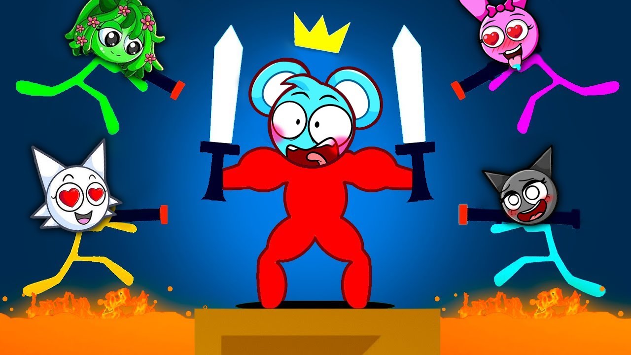 FANS SPRUNKI LOCAS vs 1 SKY STICKMAN! 😱💥 (Sky Sprunki Incredibox)