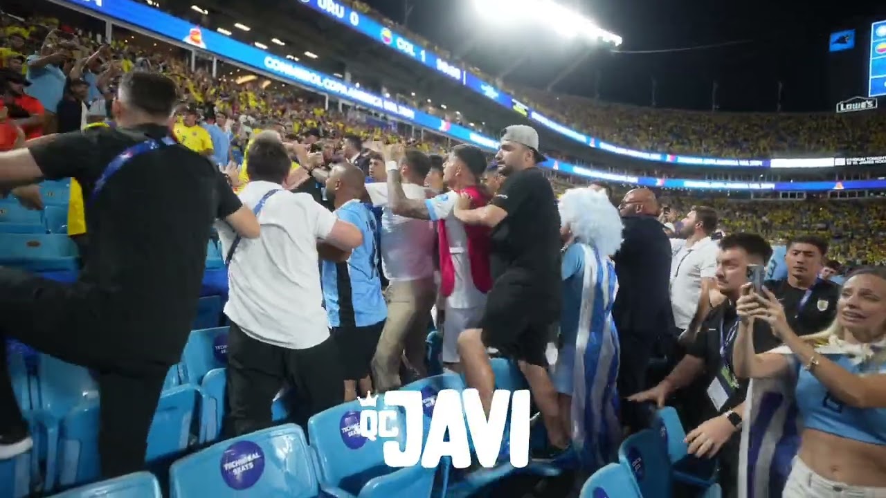 Colombia vs Uruguay semifinal | LA PELEA ENTRE JUGADORES Y FANATICOS