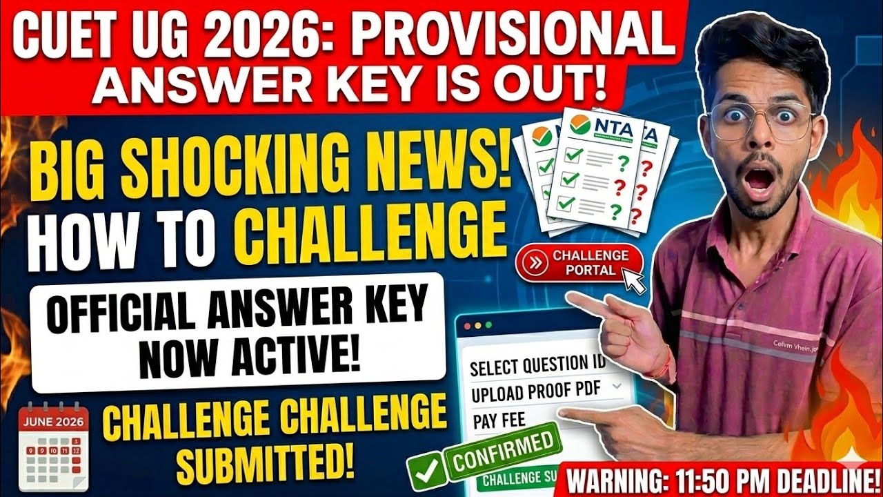 CUET UG 2026 Answer Key Challenge Process | Result Date & Score Calculation
