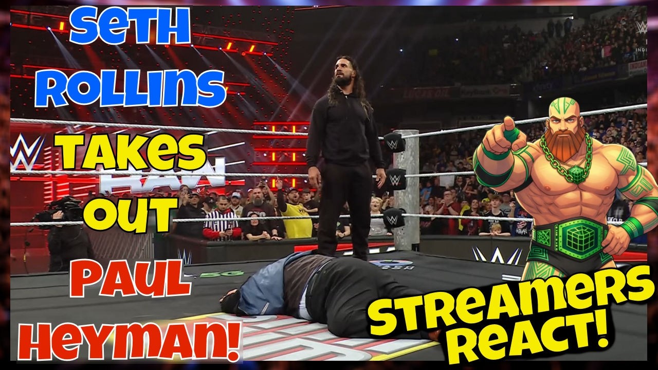Реакция стримеров! Сет Роллинс победил Пола Хеймана!! #wwe #wweraw #wrestling