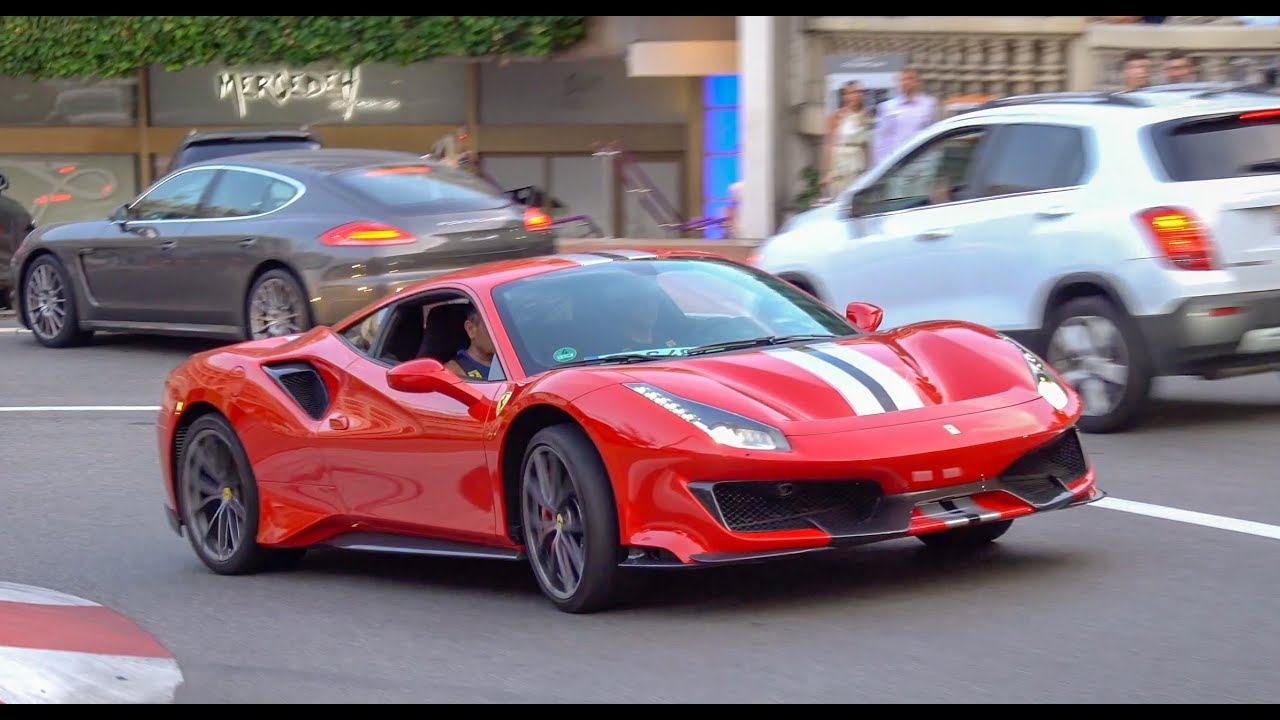 BEST SUPERCARS Monaco - Ferrari 488 Pista, Lamborghini Aventador SVJ, Bugatti Chiron, Porsche 918
