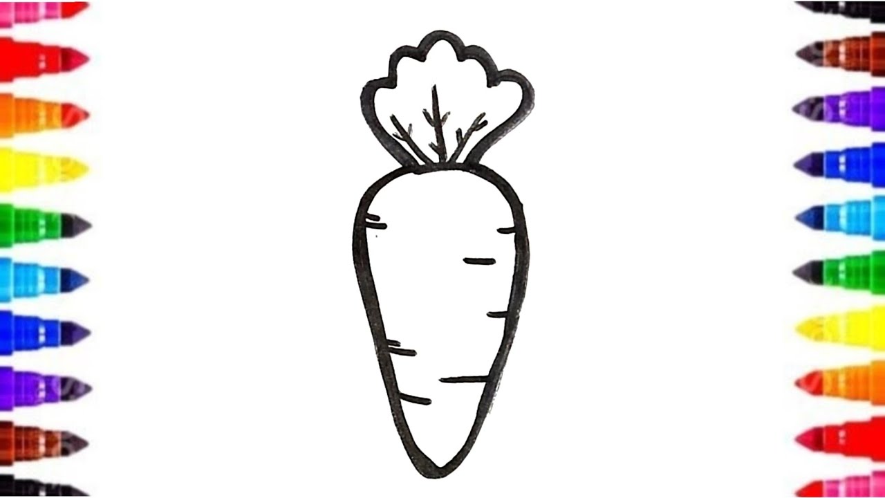 Havuç 🥕 çizim, boyama ve renklendirme okul öncesi çocuklar için