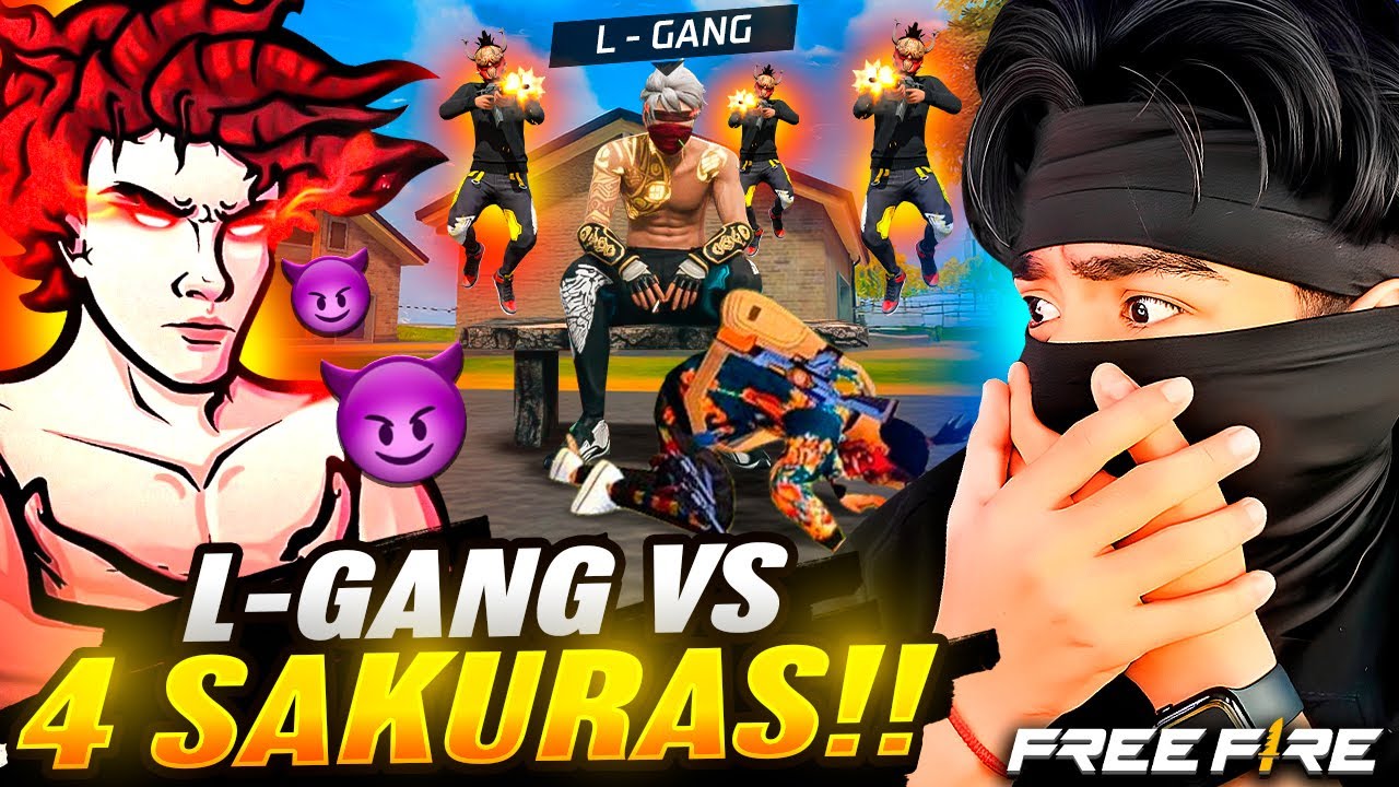 L-GANG ME DEJÓ IMPRESIONADO al VER CÓMO SE ENFRENTÓ a UNA ESCUADRA de SAKURAS en FREE FIRE!