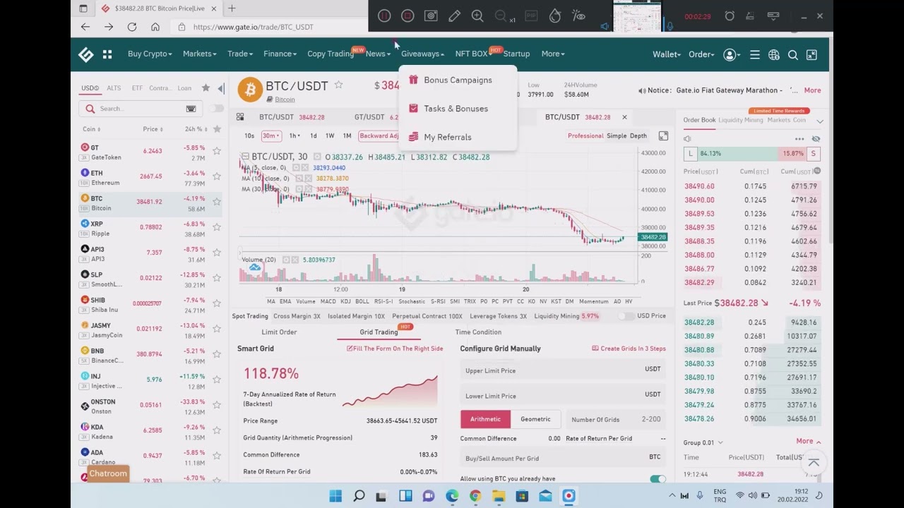 Gate.io Izgara Ticareti Grid Trading