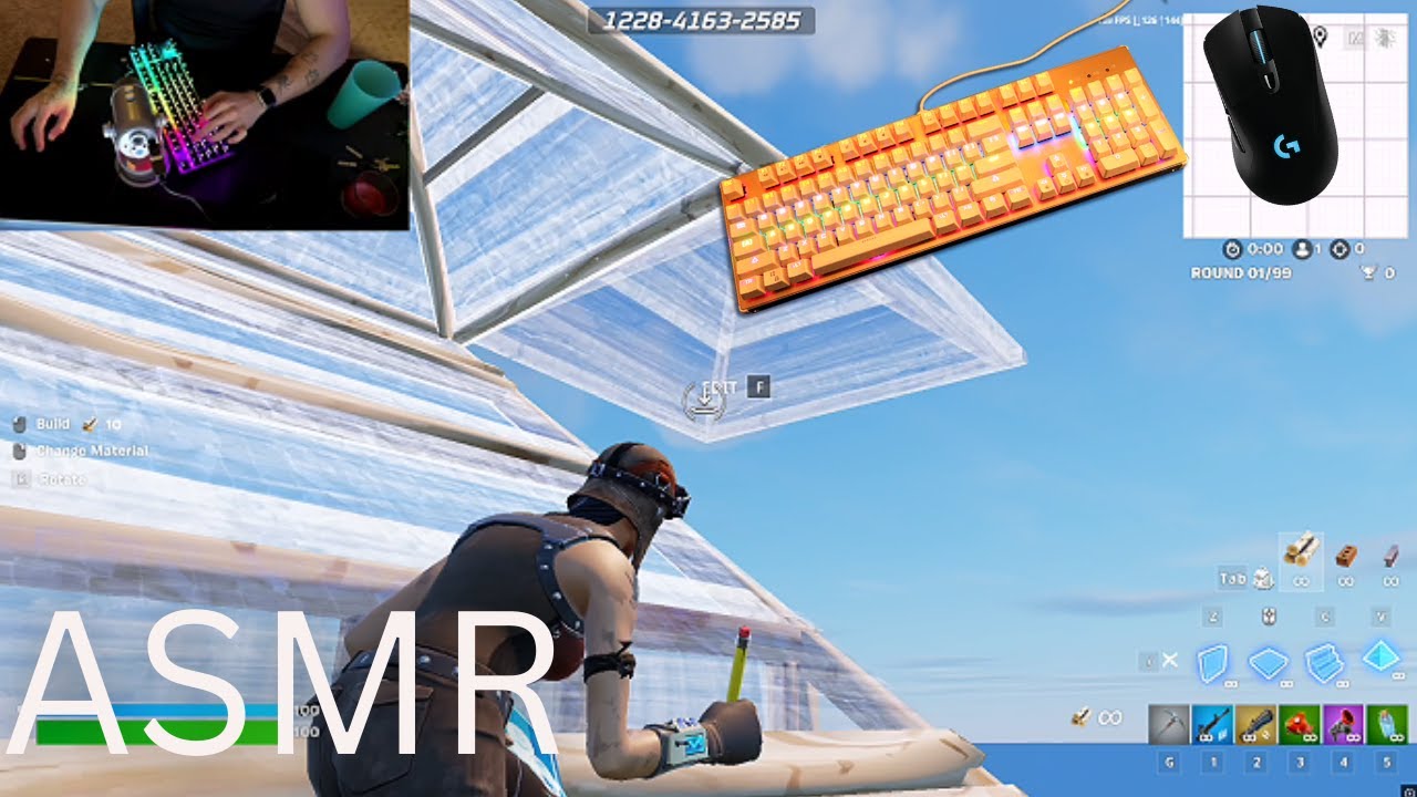 (Fortnite Asmr) Free building till you fall asleep | Creamy keyboard sounds + Lofi Music
