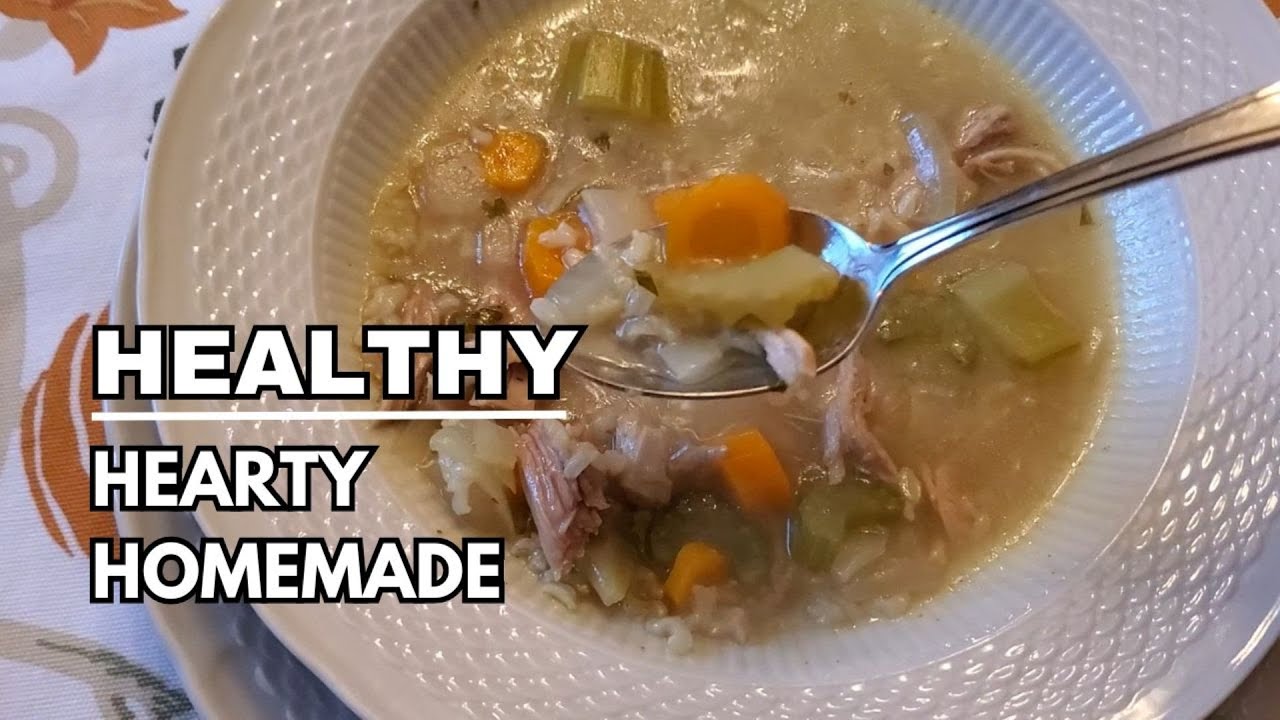 Easy Crockpot Turkey or Chicken Rice Soup | Healthy & Cozy!