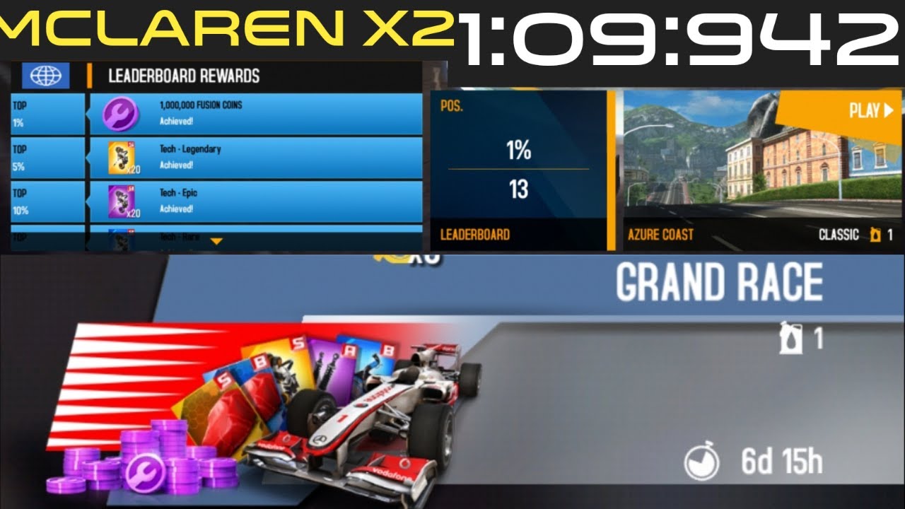 GRAND RACE McLaren X2 1:09:942 I Asphalt 8