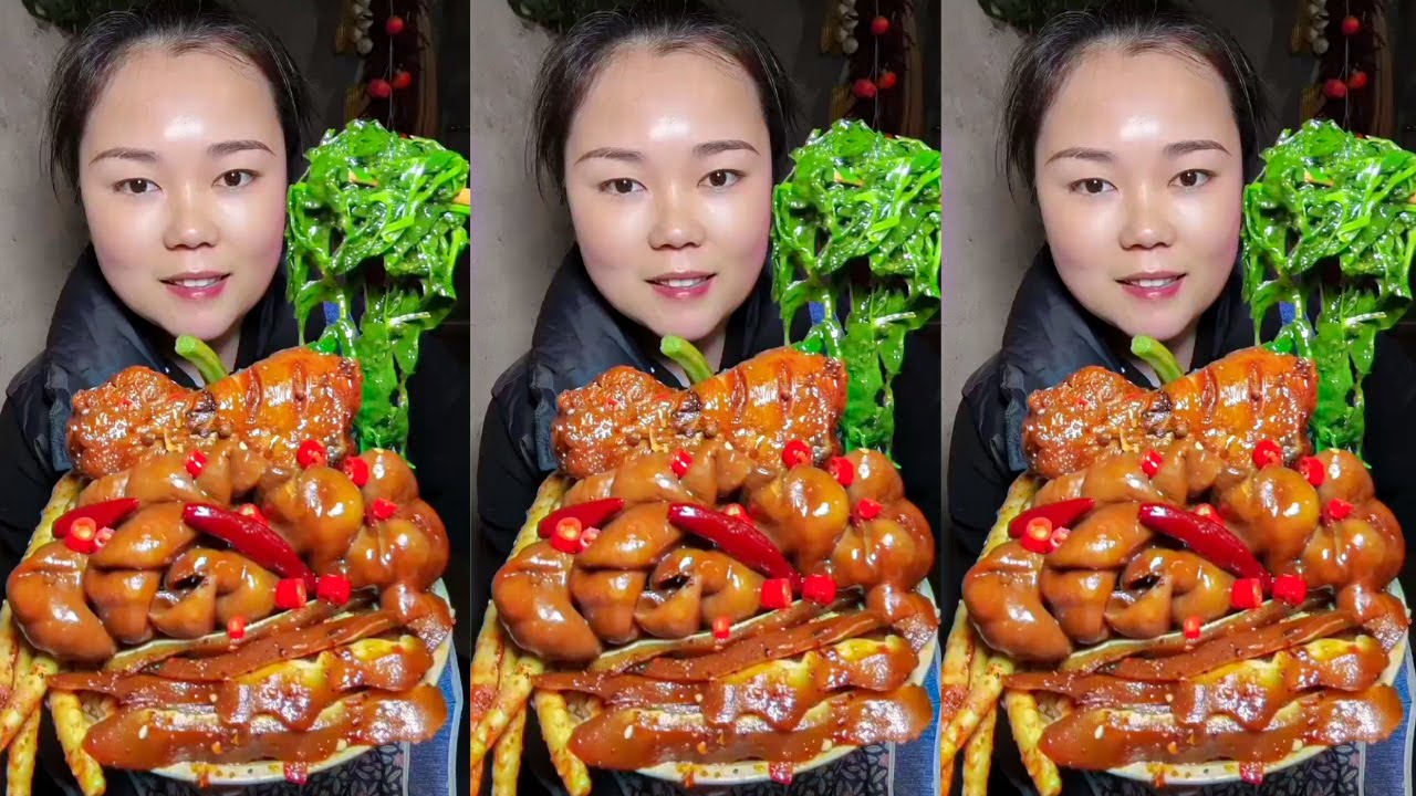 Let’s Eat Show Satisfying Eating Braised Pork Belly, Chicken & Spicy Malatang Noodles Soup Supper