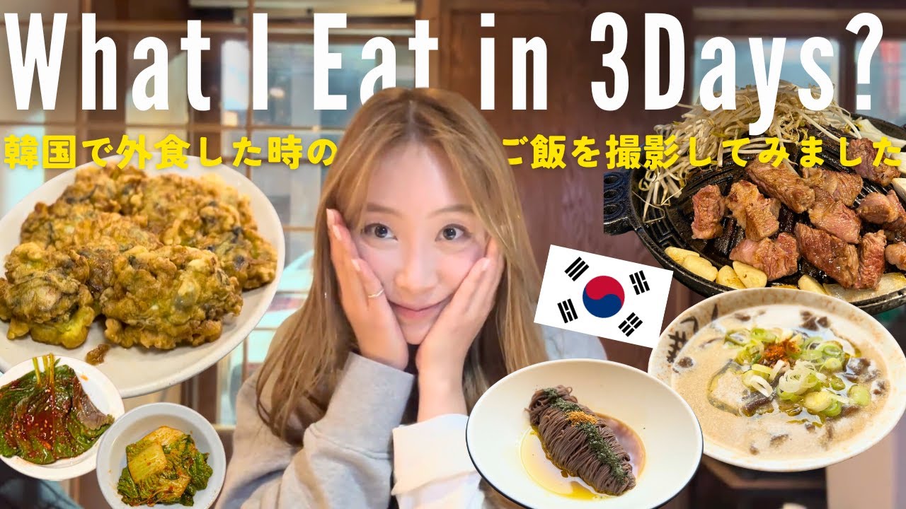 【食事Vlog】韓国在住のBeeが外食した3日間のごはんを撮ってみました🇰🇷牡蠣、お蕎麦、ジンギスカン、定食など沢山食べました♡【What I Eat in 3days?】