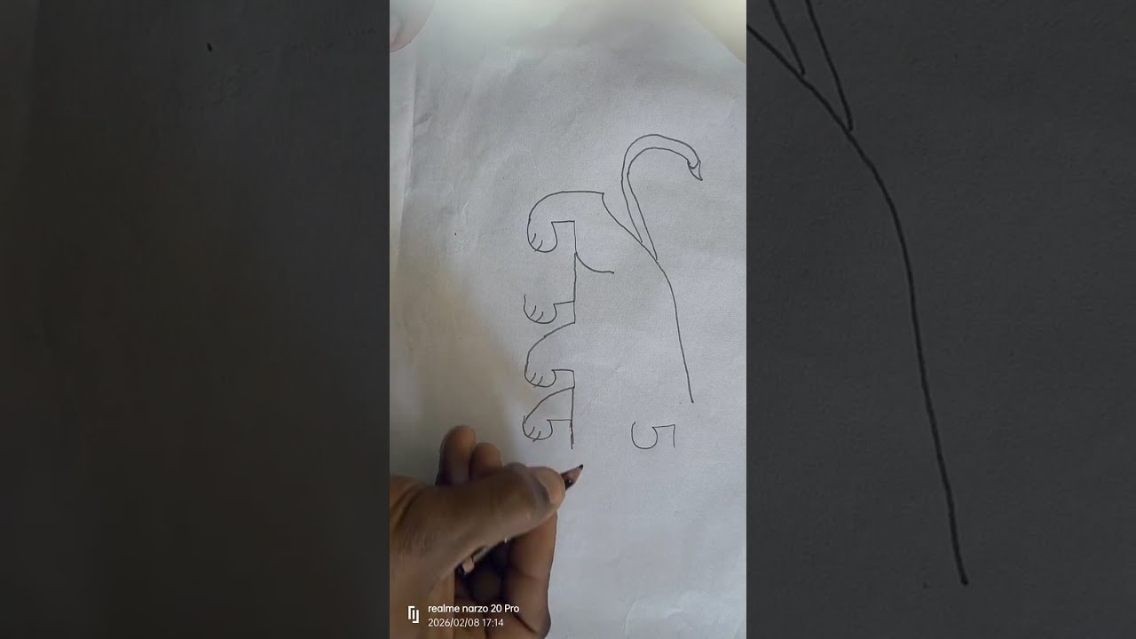 Drawing lion from number 5